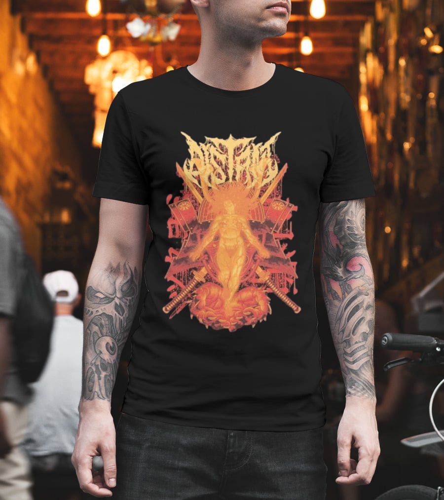 Distant Burning Daath Fiery Angelic Warrior And Swords With Flaming Sun Aesthetic T-Shirt