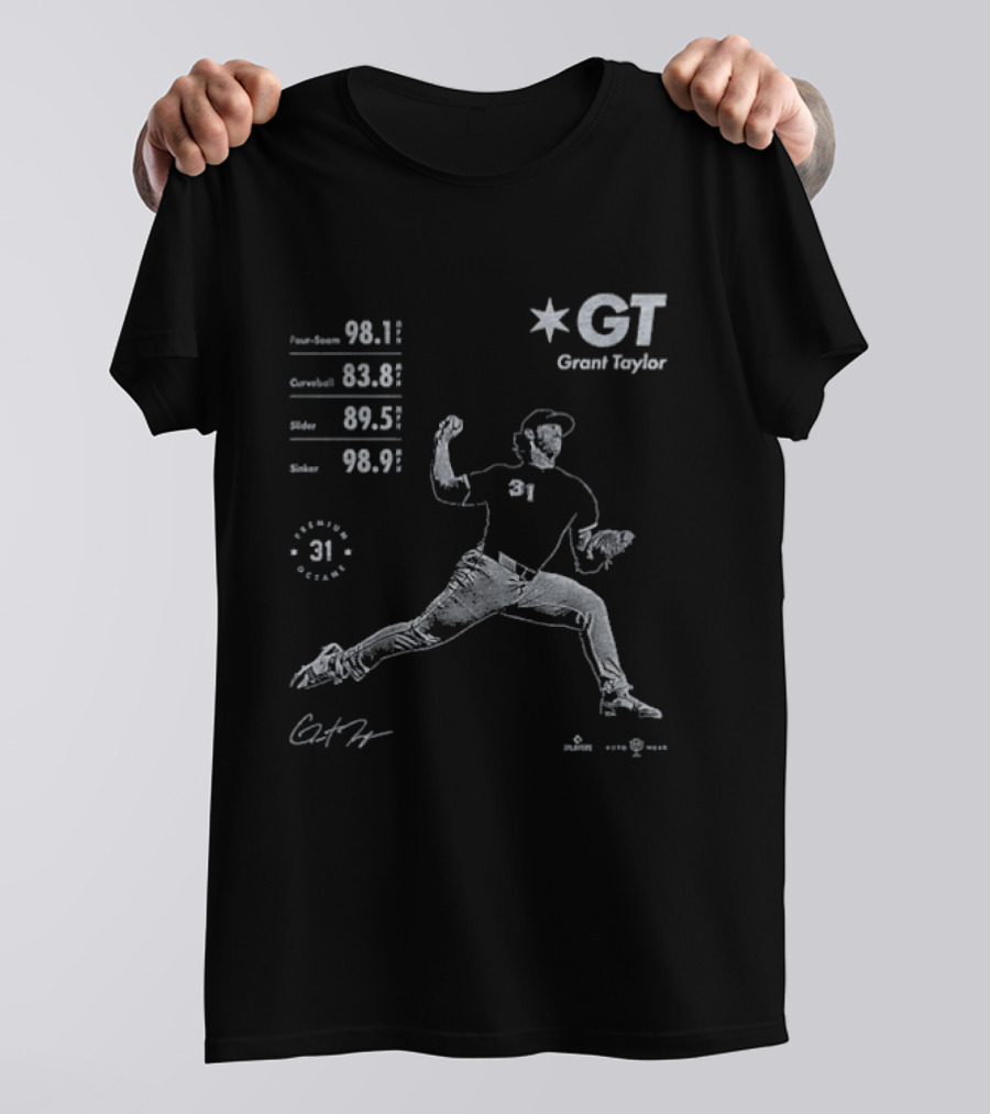 Grant Taylor GT Baseball Pitcher Statistics Graphic 31 T-Shirt