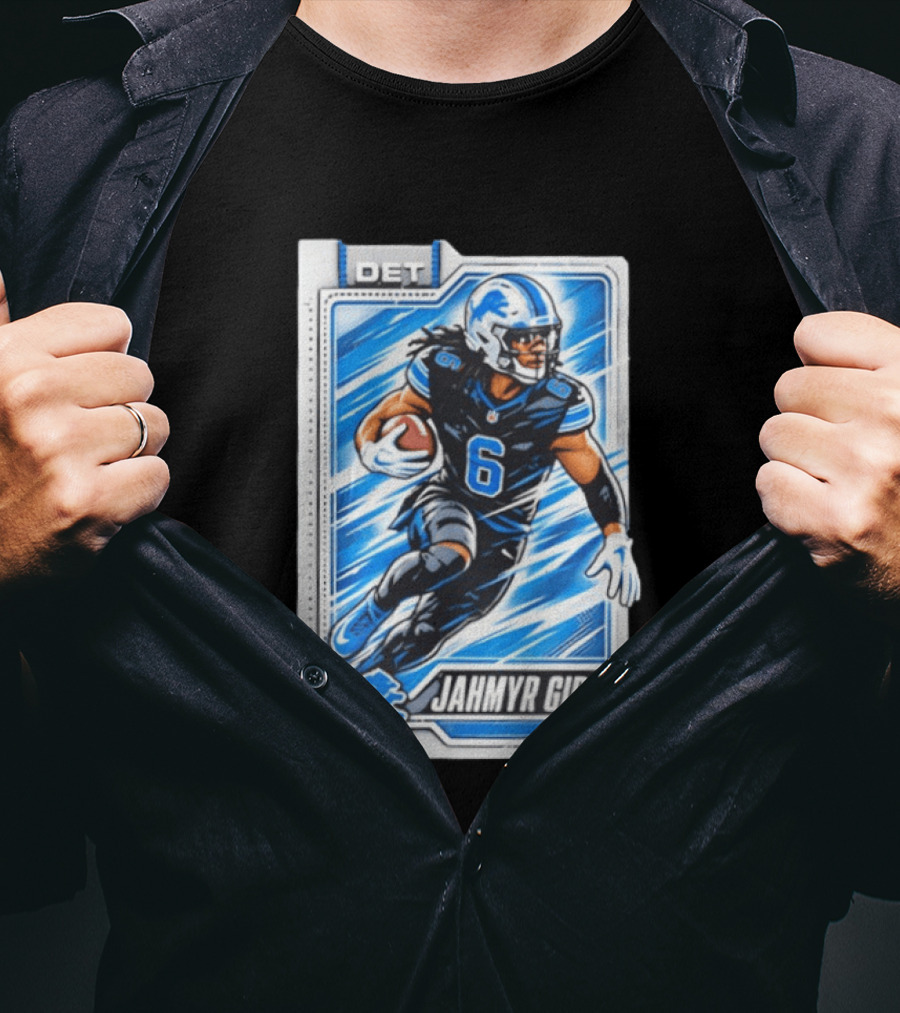 Jahmyr Gibbs DET 6 Football Card Detroit Lions T-Shirt