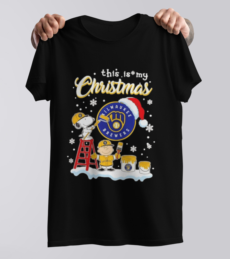 Milwaukee Brewers Snoopy Woodstock Charlie Brown Christmas 2026 T-Shirt