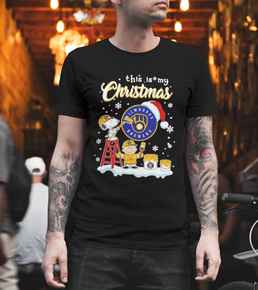 Milwaukee Brewers Snoopy Woodstock Charlie Brown Christmas 2026 T-Shirt