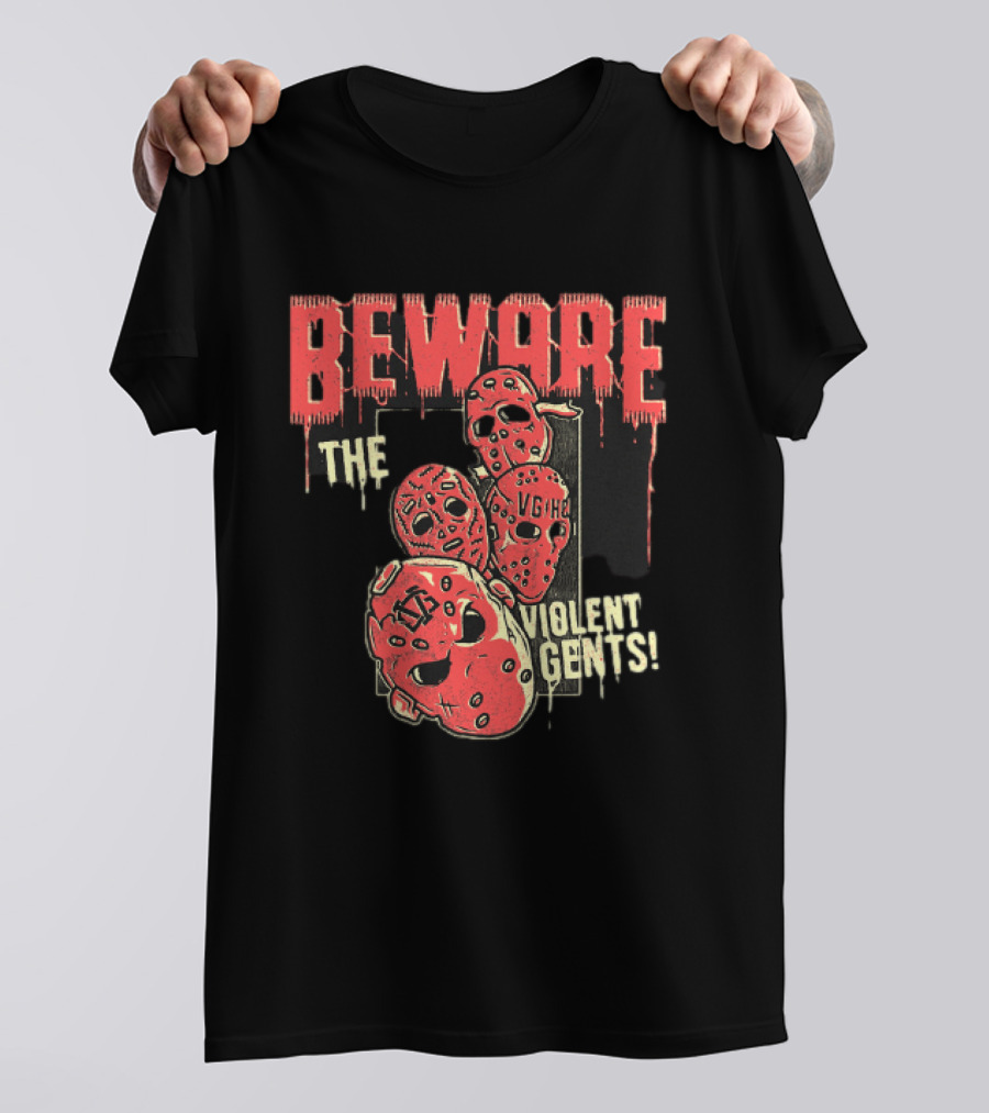 Beware The Violent Gents Hockey Masks VGHC T-Shirt