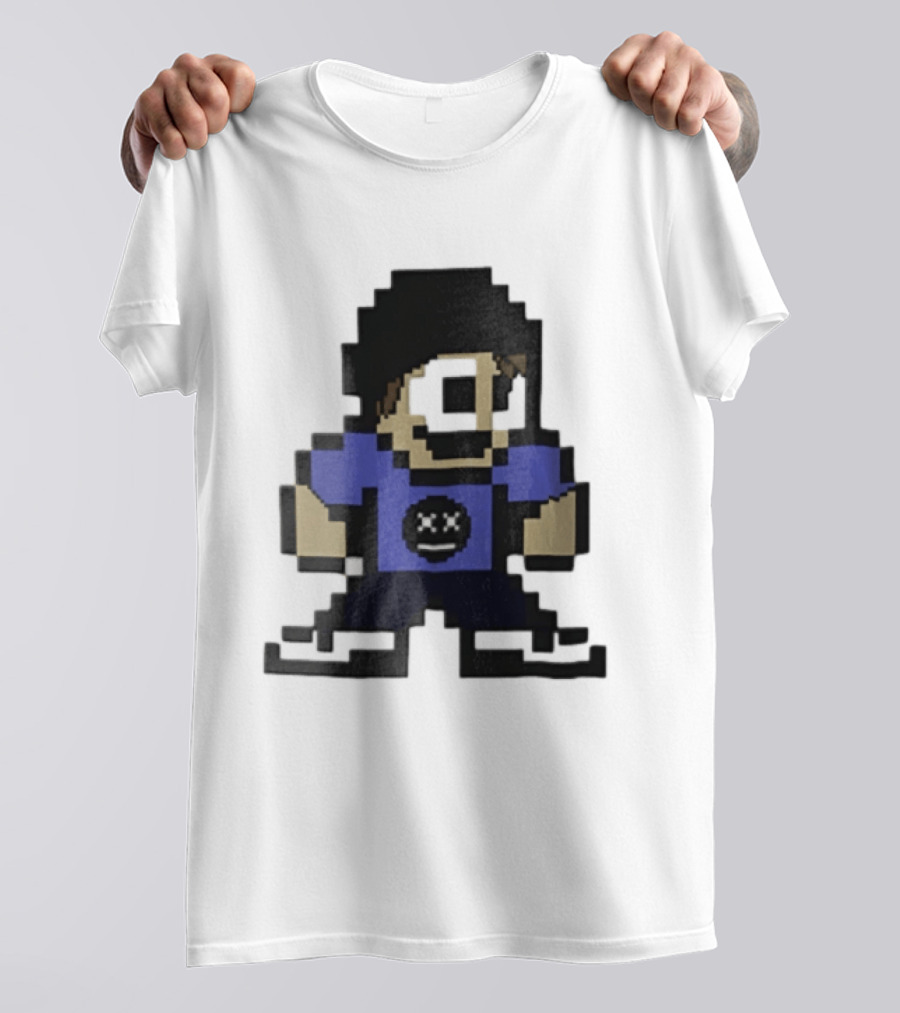 Eddsworld Tom Pixel Art With Black Beanie And Blue T-Shirt
