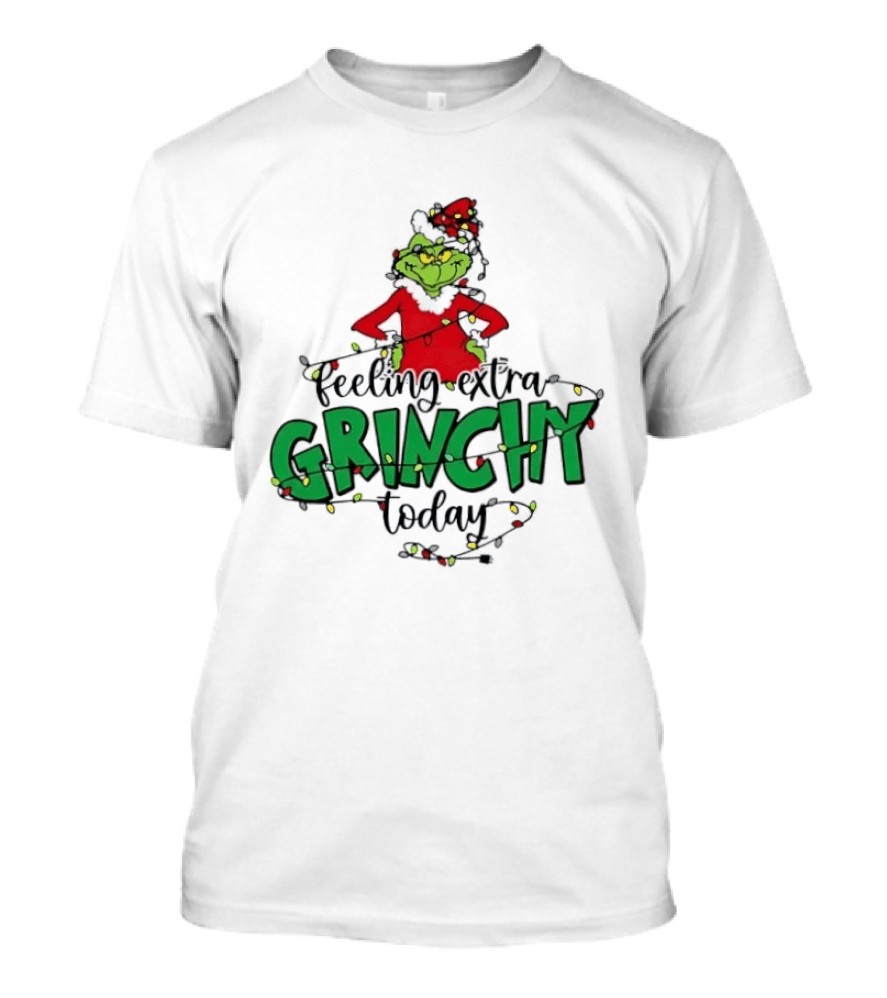 Feeling Extra Grinchy Today Christmas Lights Grinch T-Shirt