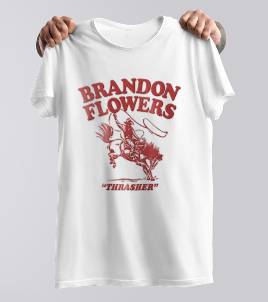 Brandon Flowers Kansas City Chiefs 24 Cowboy Riding Bucking Horse Lasso T-Shirt