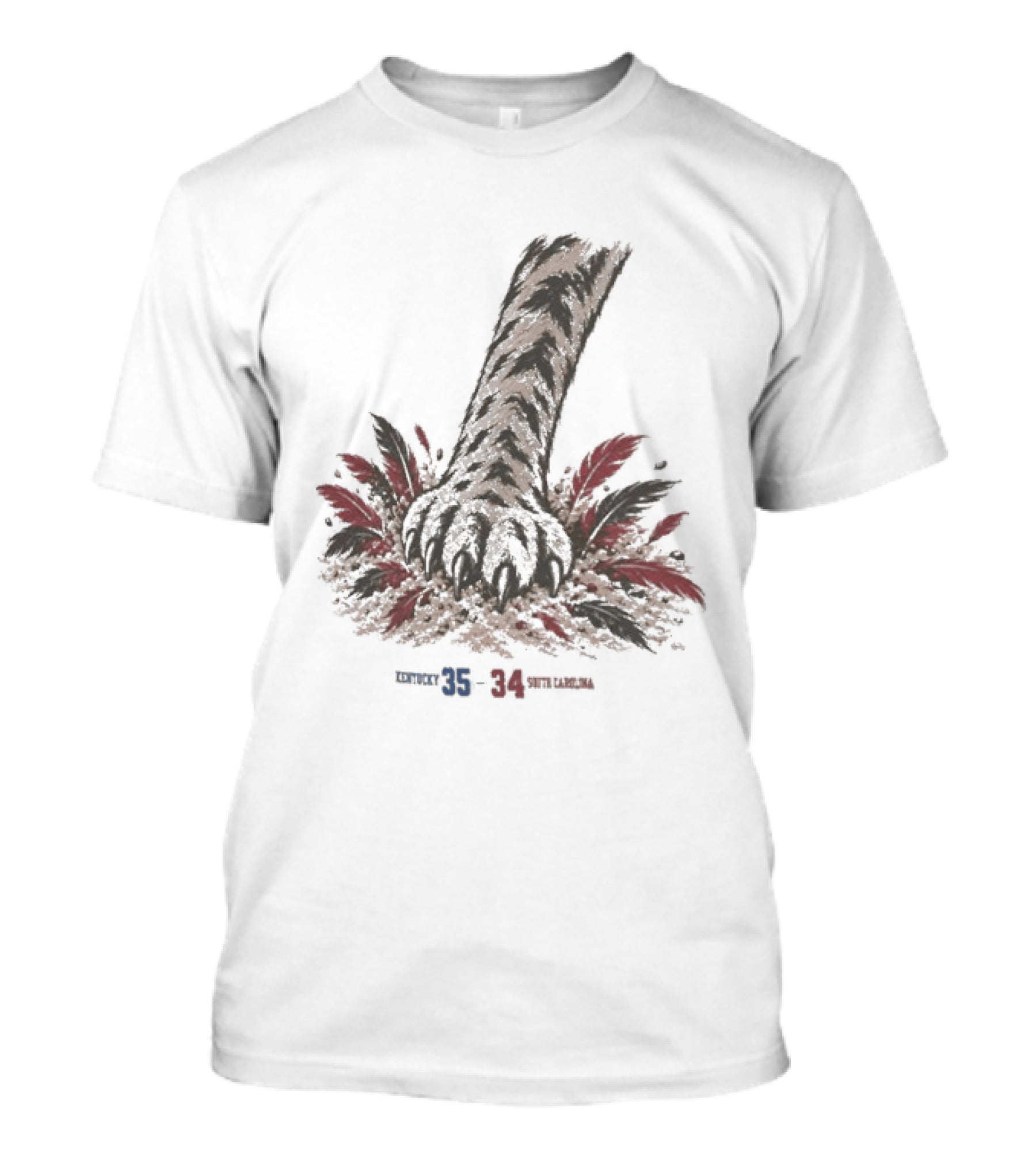 Kentucky Wildcats 35 34 South Carolina Gamecocks Claw And Feathers T-Shirt