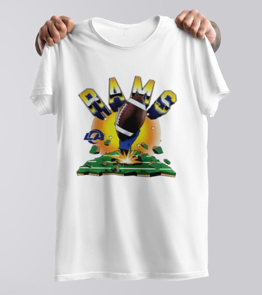 Los Angeles Rams 2026 Explode Clubhouse Football Burst T-Shirt