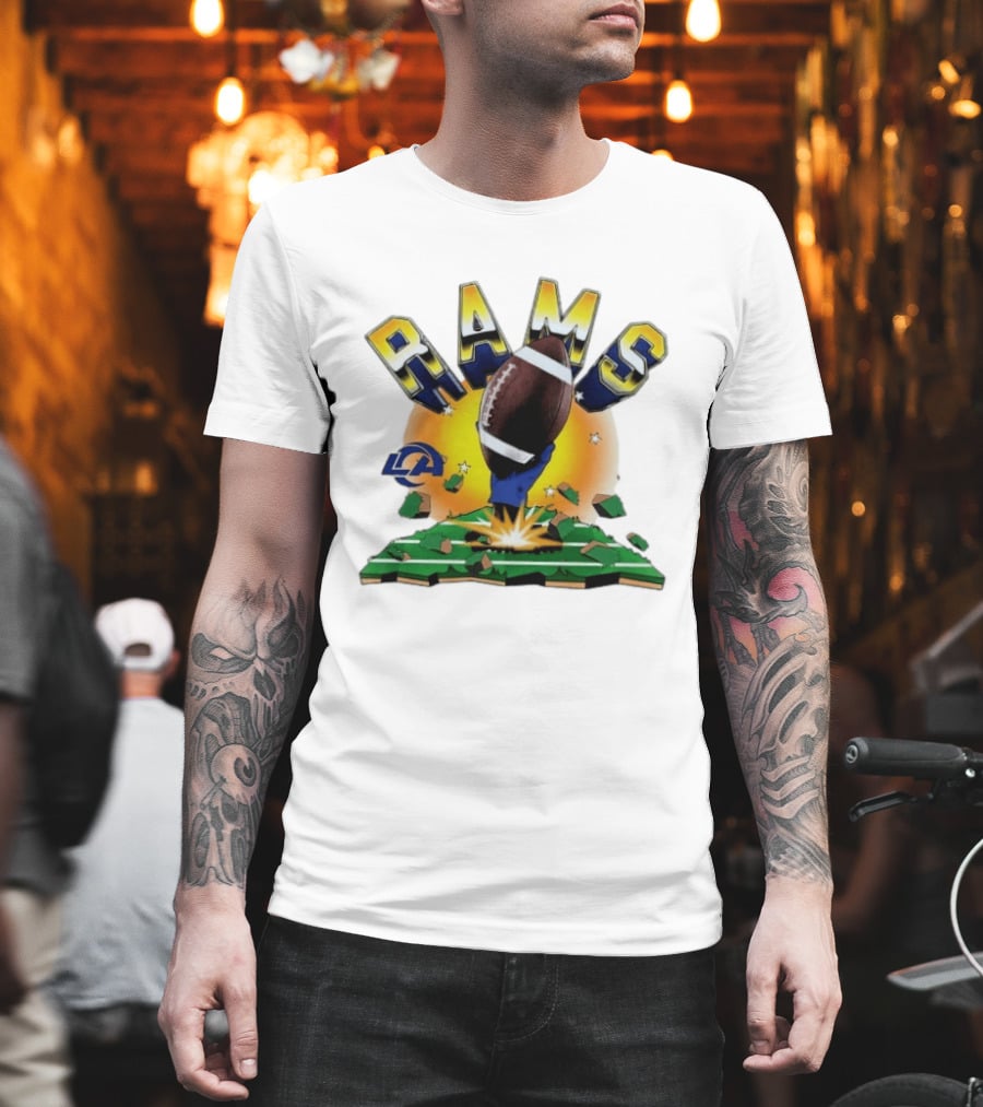 Los Angeles Rams 2026 Explode Clubhouse Football Burst T-Shirt