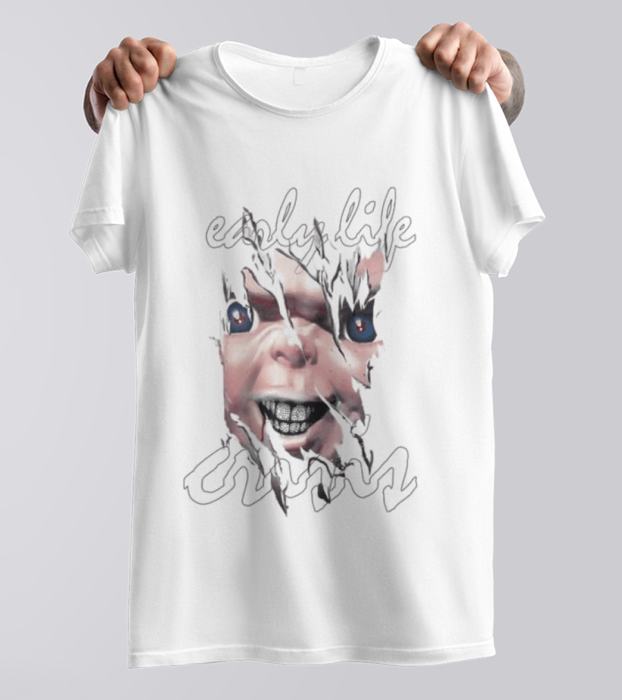 Nettspend Store Early Life Crisis Chucky Face Tear Effect T-Shirt
