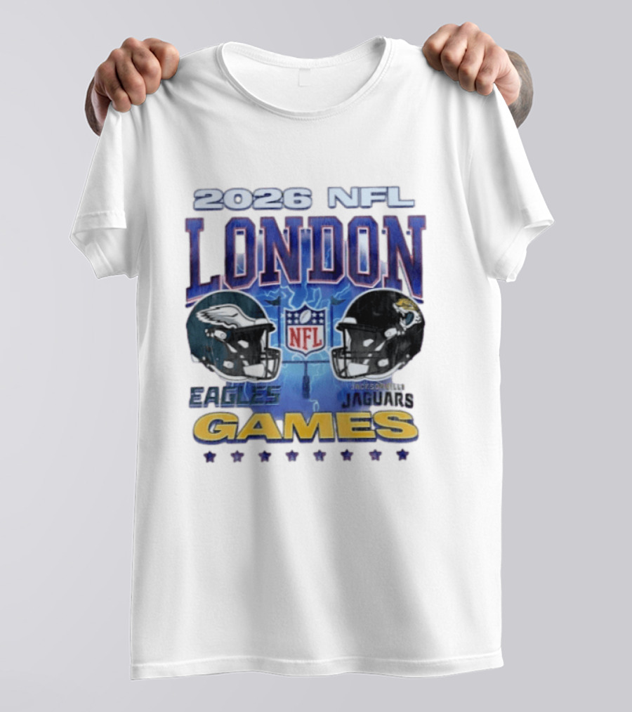 2026 NFL London Games Philadelphia Eagles Vs Jacksonville Jaguars Matchup T-Shirt