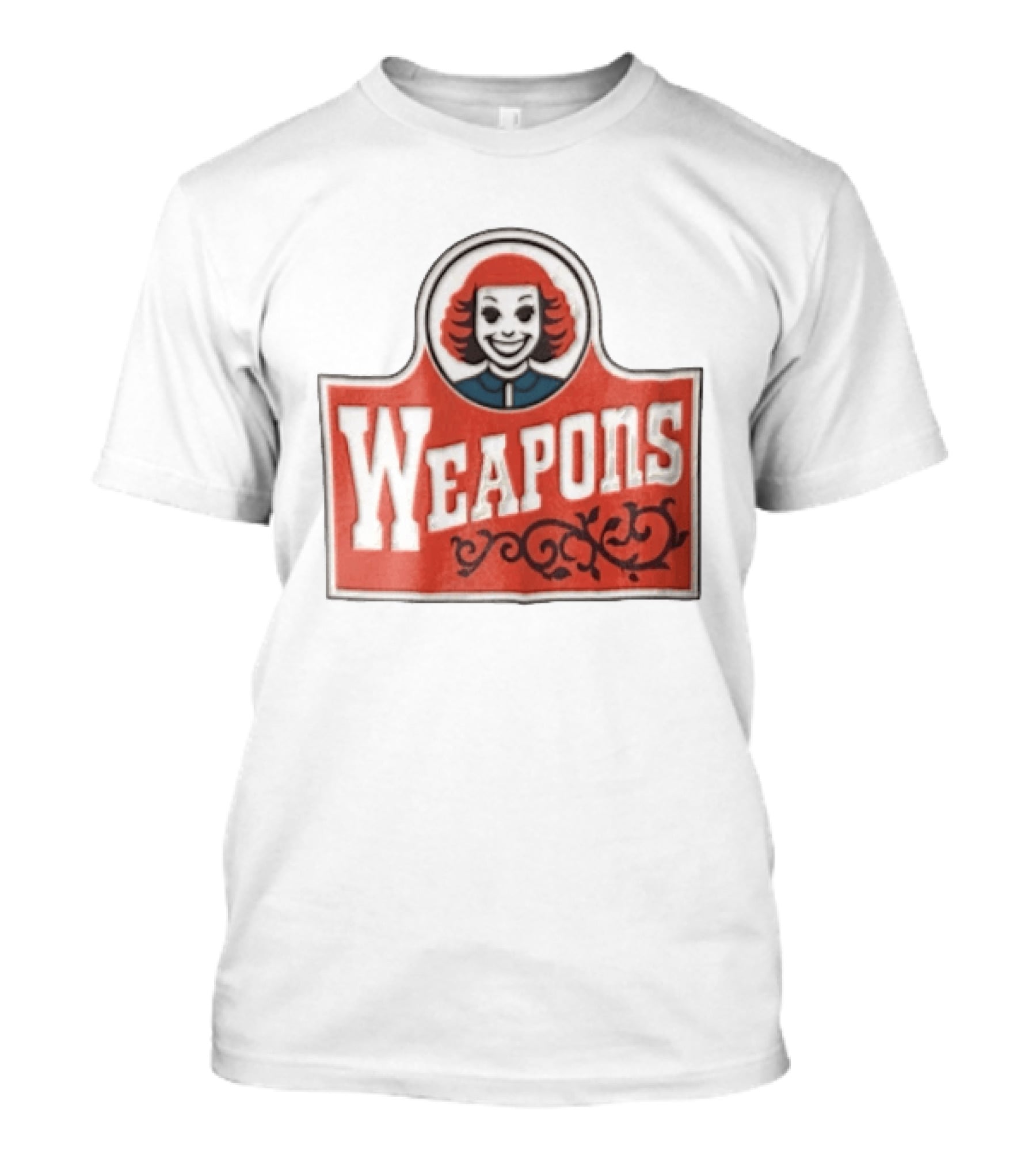 Weapons Little Audrey Face Red Whimsical Playful T-Shirt