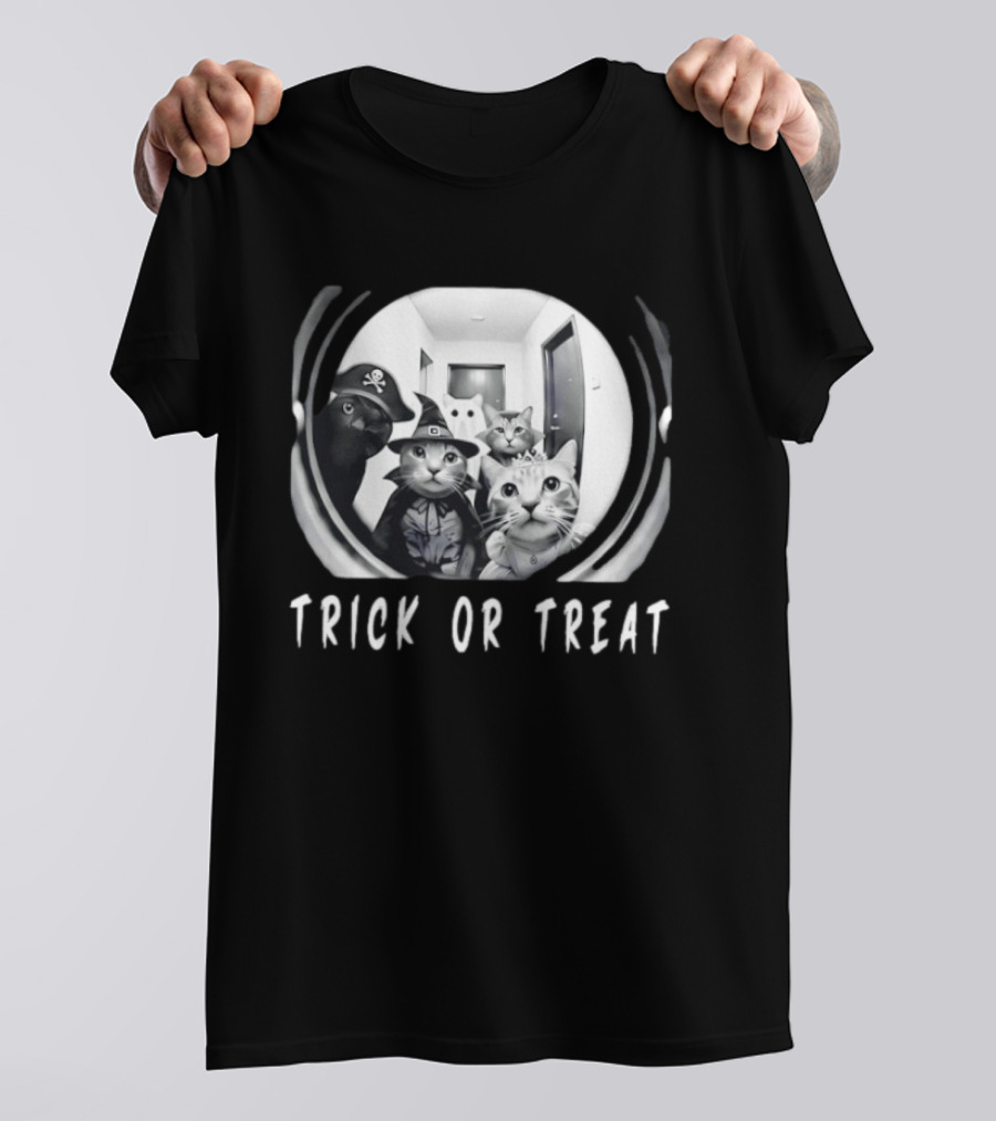 Trick Or Treat Cats Halloween 2026 T-Shirt