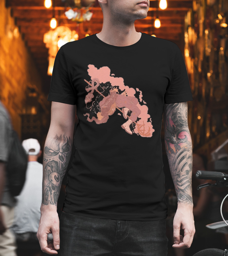 Demon Hunter Exile Warrior Art With Sword And Abstract T-Shirt
