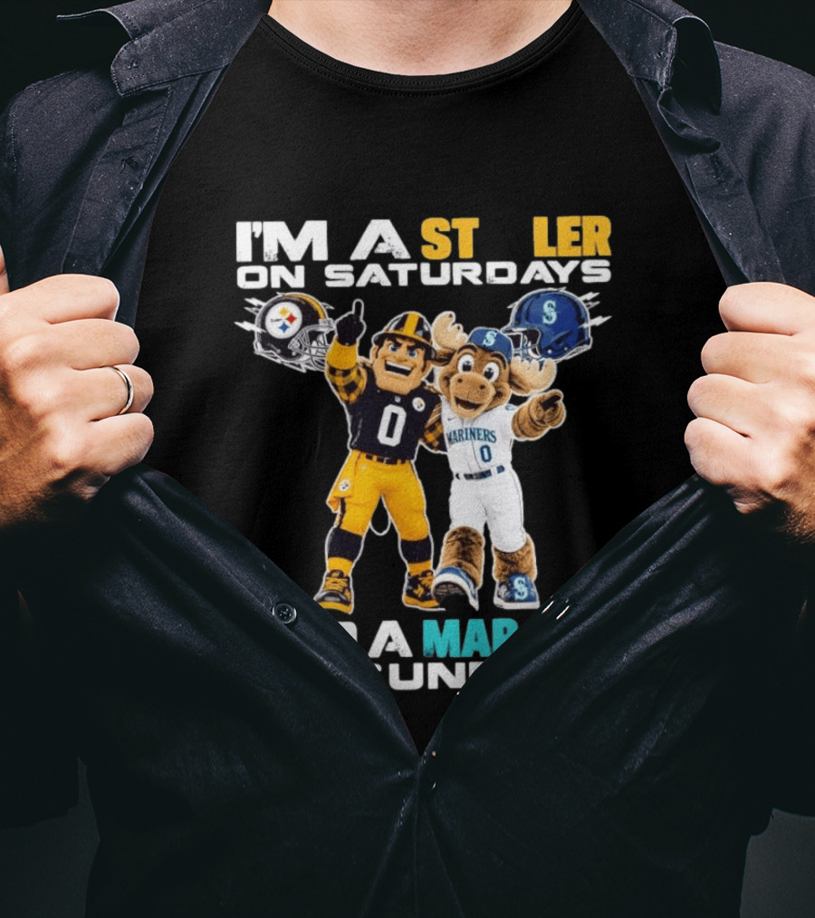 I'm A Steelers Fan On Saturdays And A Mariners Supporter On Sundays With Mascots T-Shirt