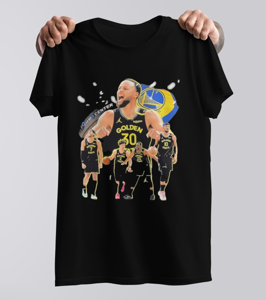 Golden State Warriors Players Collage Chase Center Basketball Team Number 30 23 10 7 T-Shirt