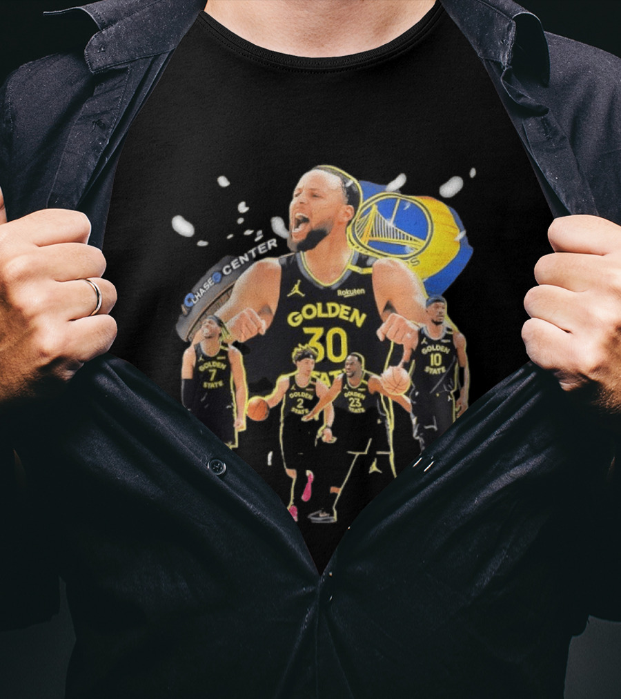Golden State Warriors Players Collage Chase Center Basketball Team Number 30 23 10 7 T-Shirt