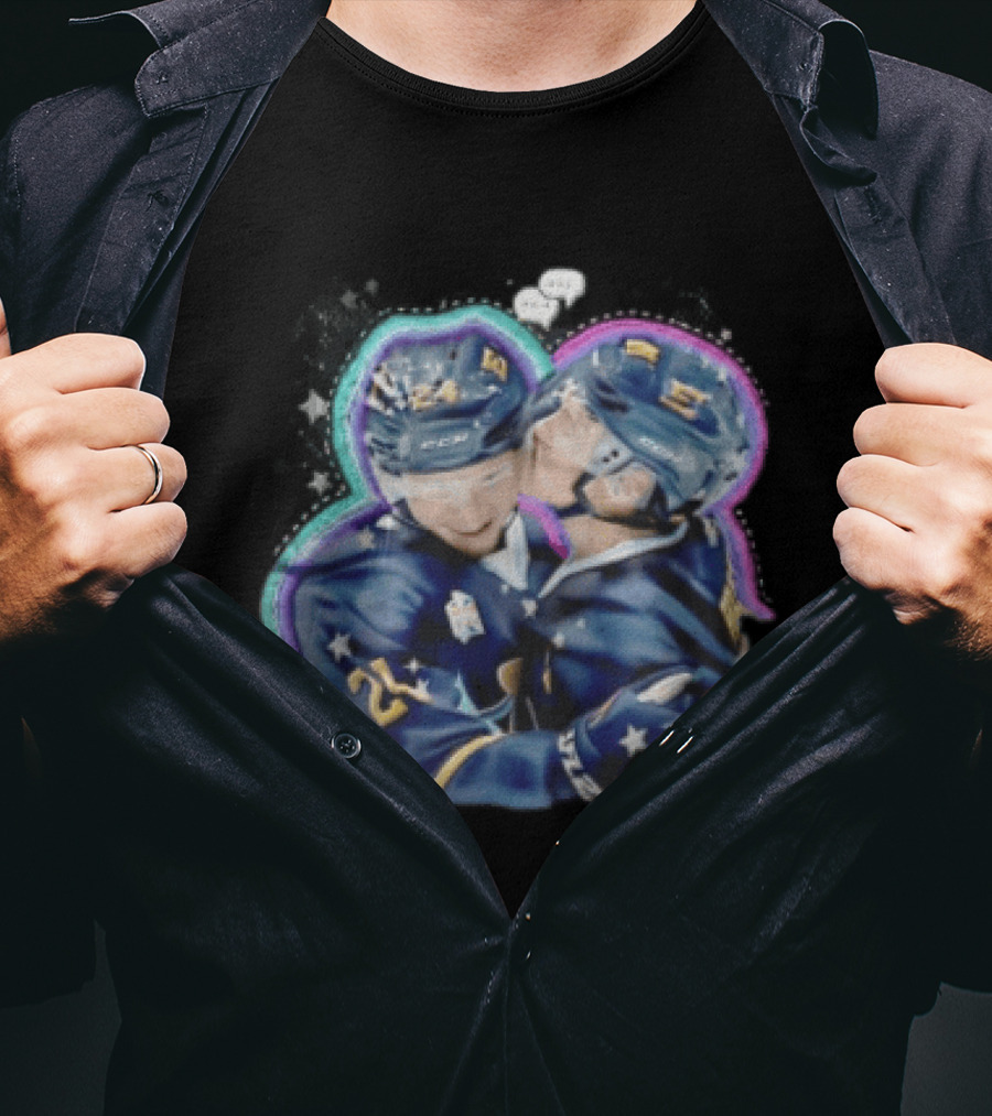 NHL Hockey Players Number 24 5 Hugging Victory Stars Celebration T-Shirt