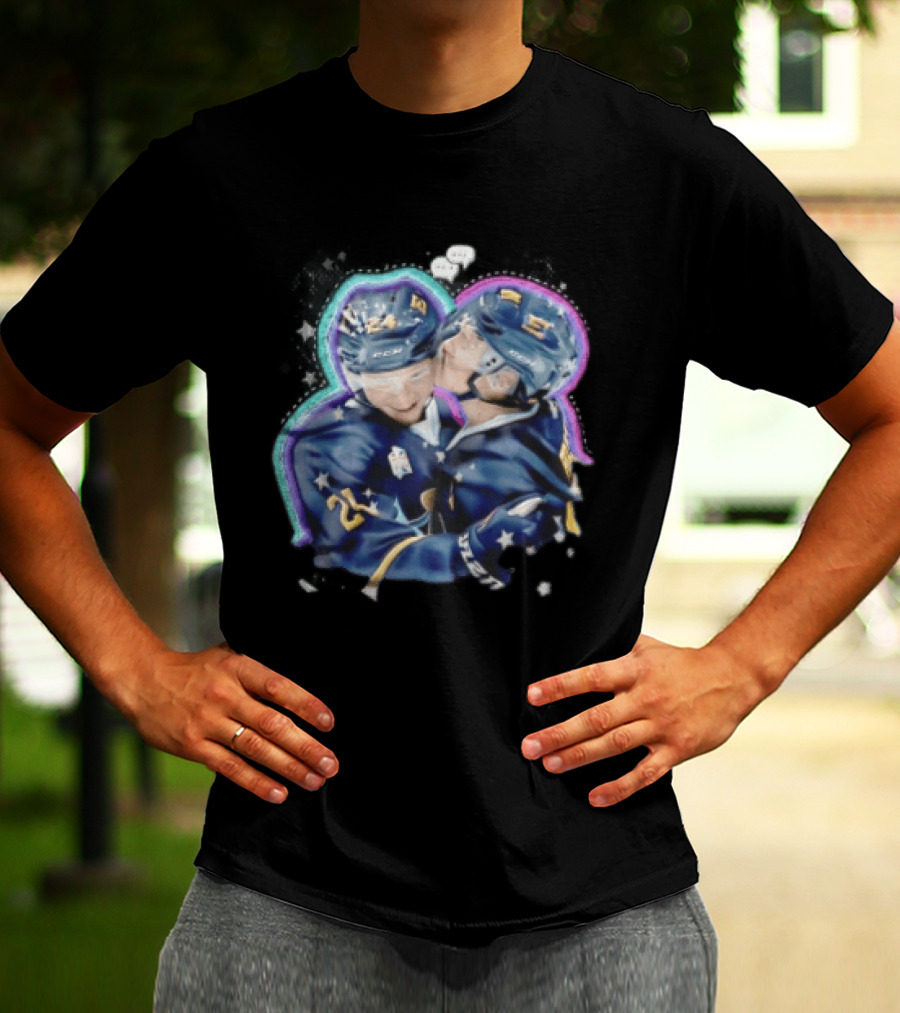 NHL Hockey Players Number 24 5 Hugging Victory Stars Celebration T-Shirt
