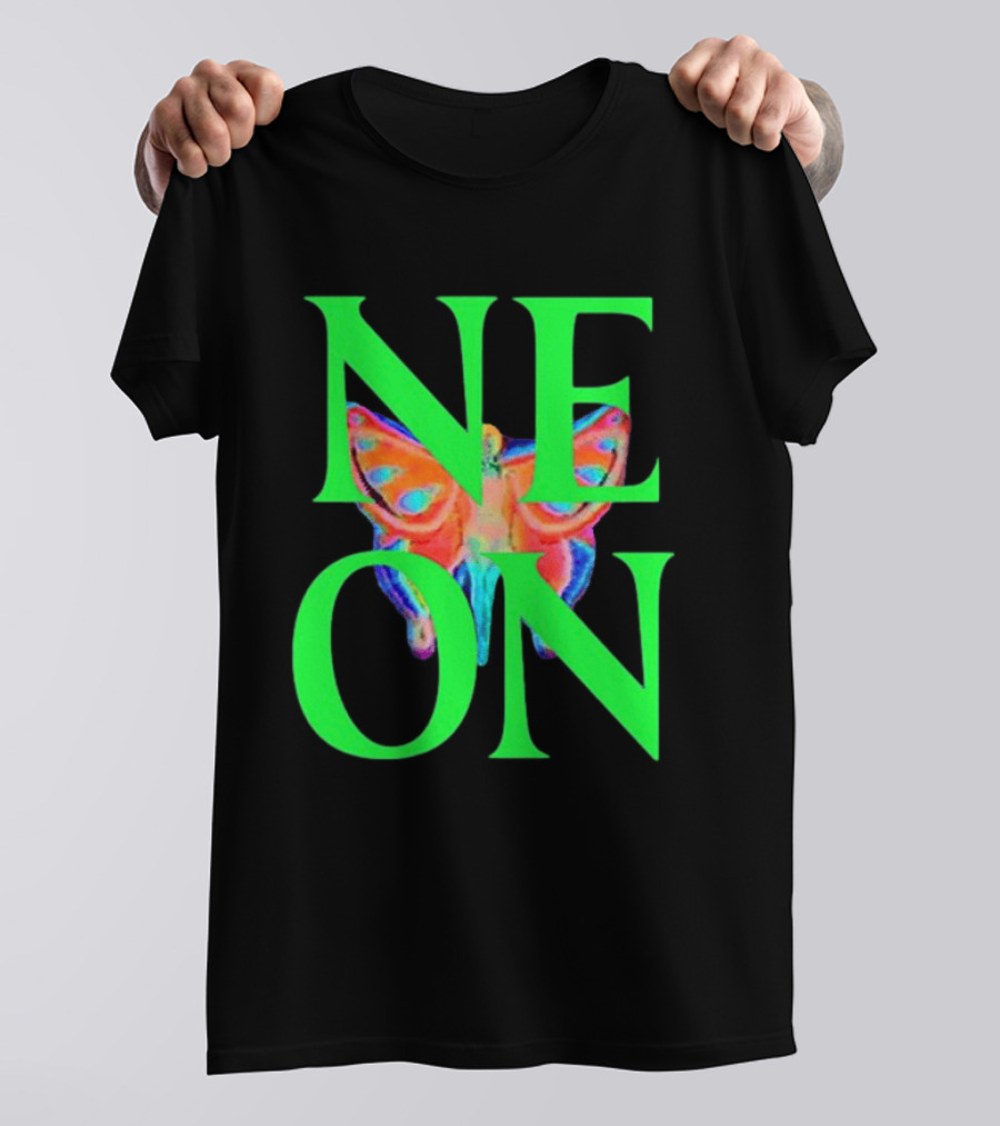 Neon Butterfly Interscope Store Colorful T-Shirt