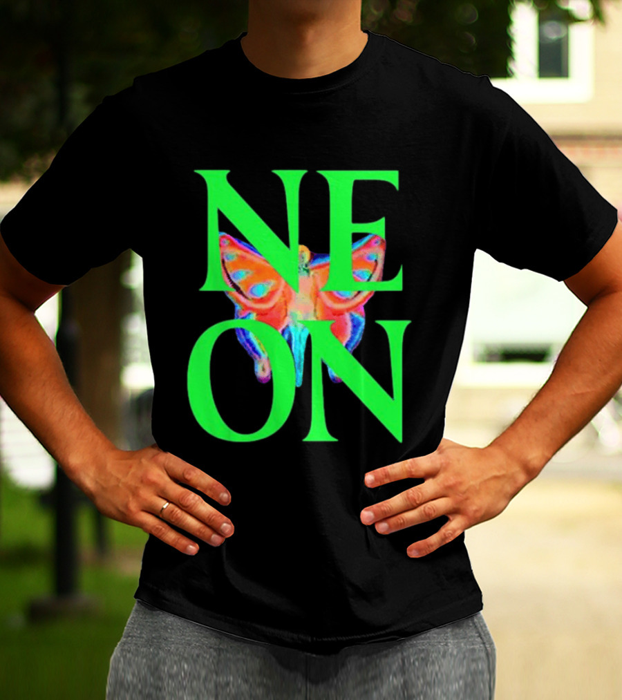 Neon Butterfly Interscope Store Colorful T-Shirt