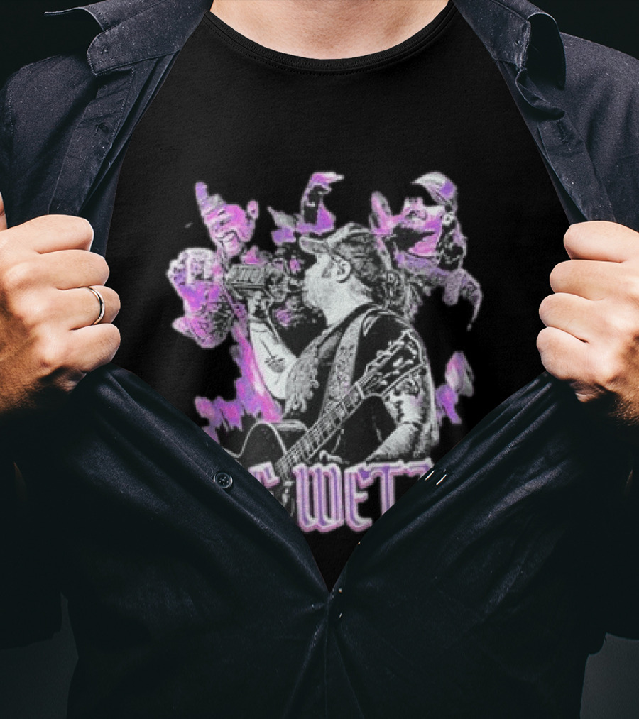 Koe Wetzel Fall Tour 2022 Purple Guitarist Montage T-Shirt