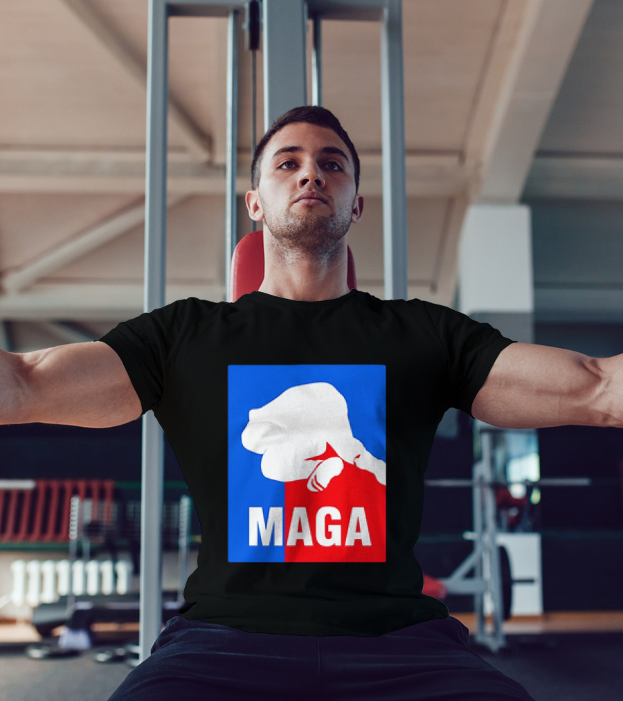 MAGA Political Parody Silhouette Red And Blue T-Shirt