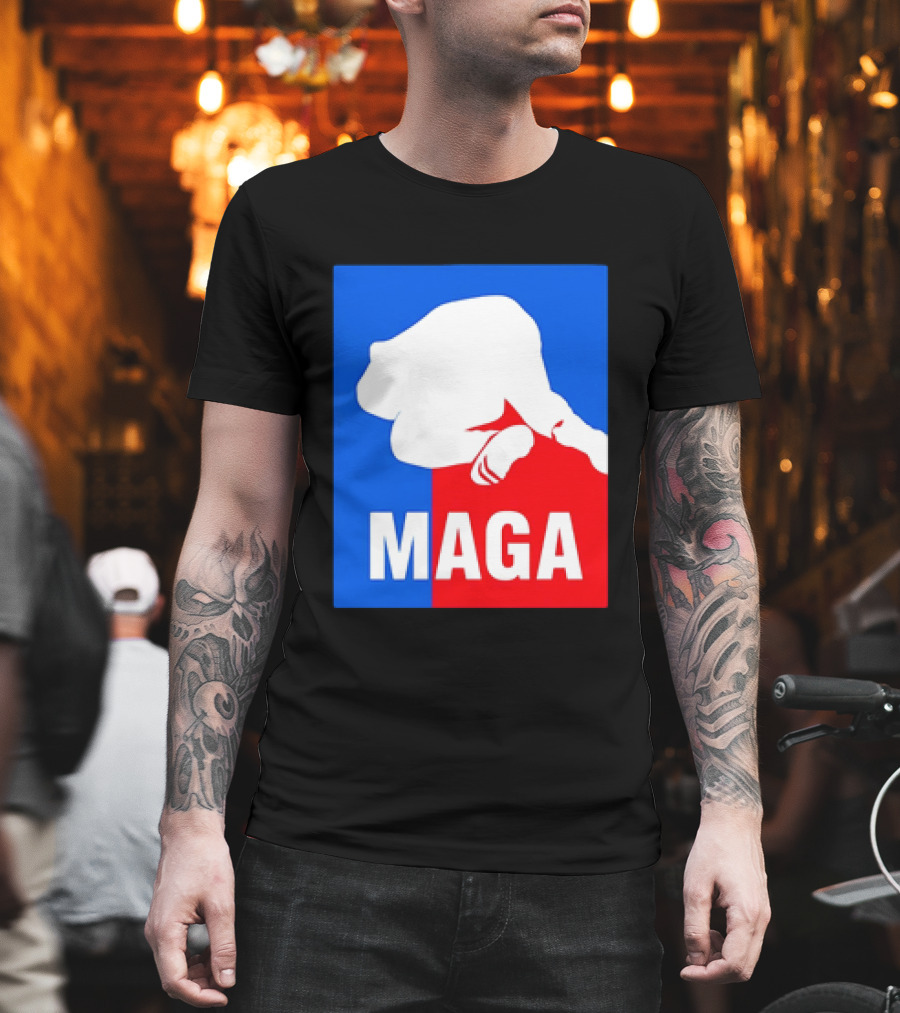 MAGA Political Parody Silhouette Red And Blue T-Shirt