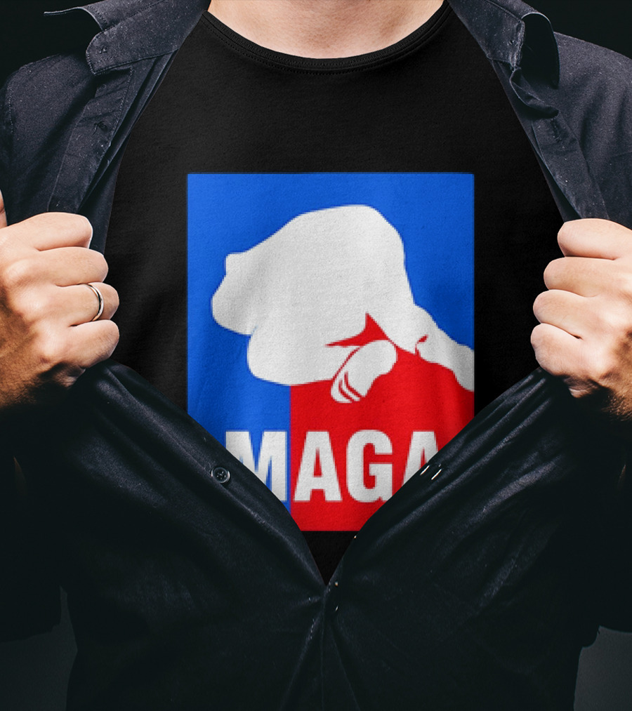 MAGA Political Parody Silhouette Red And Blue T-Shirt