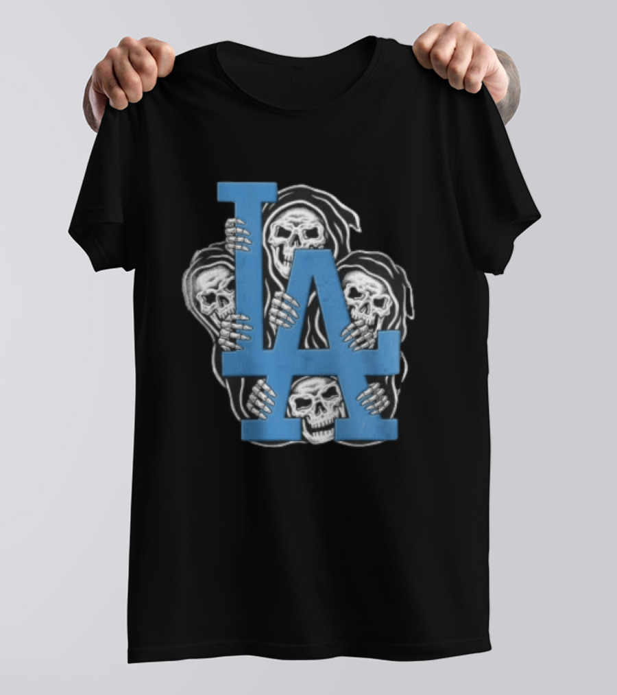 MLB Los Angeles Dodgers LA Four Grim Reapers Holding T-Shirt