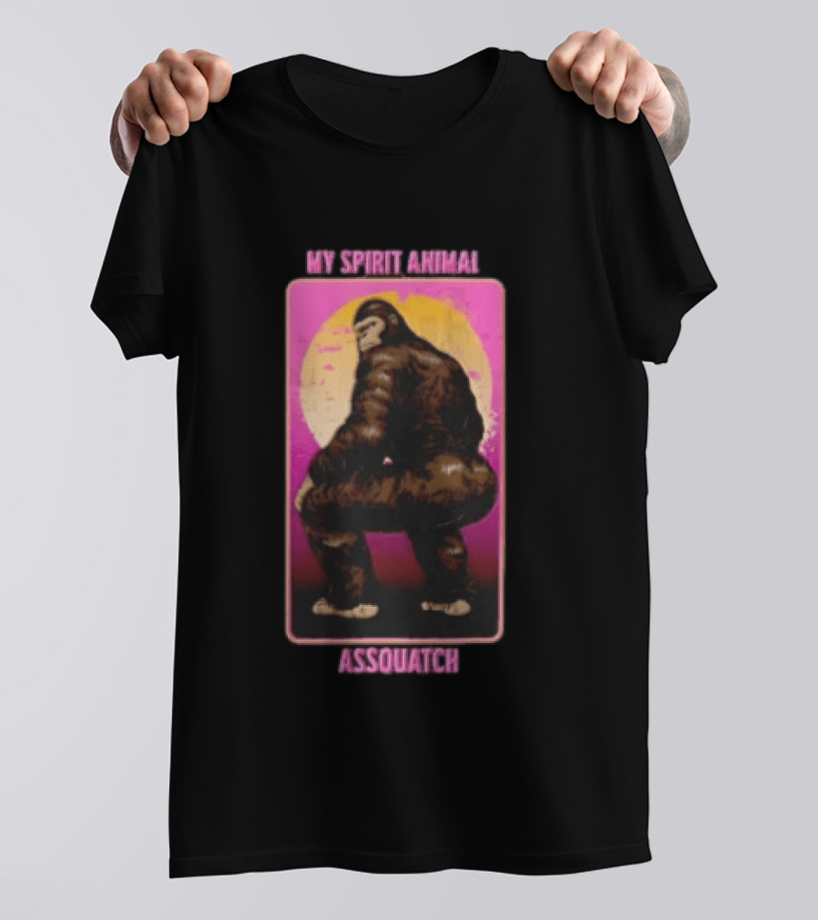 My Spirit Animal Assquatch Gorilla Twerking Retro Humorous T-Shirt