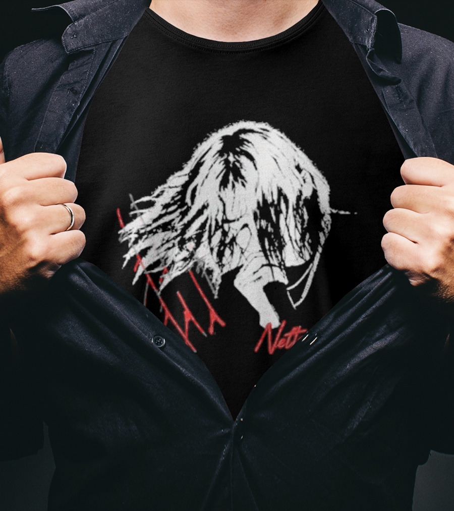 Nettspend Slash Hair Silhouette With Red Scribble T-Shirt