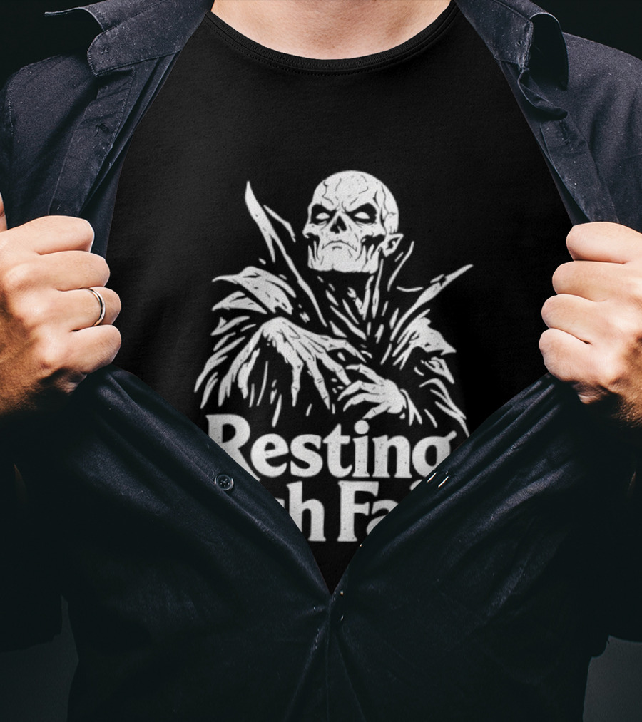 Resting Lich Face Skeleton Halloween 2026 T-Shirt