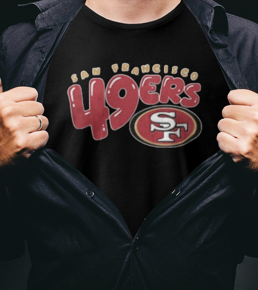 San Francisco 49ers 49 Bubble Lettering Team SF T-Shirt