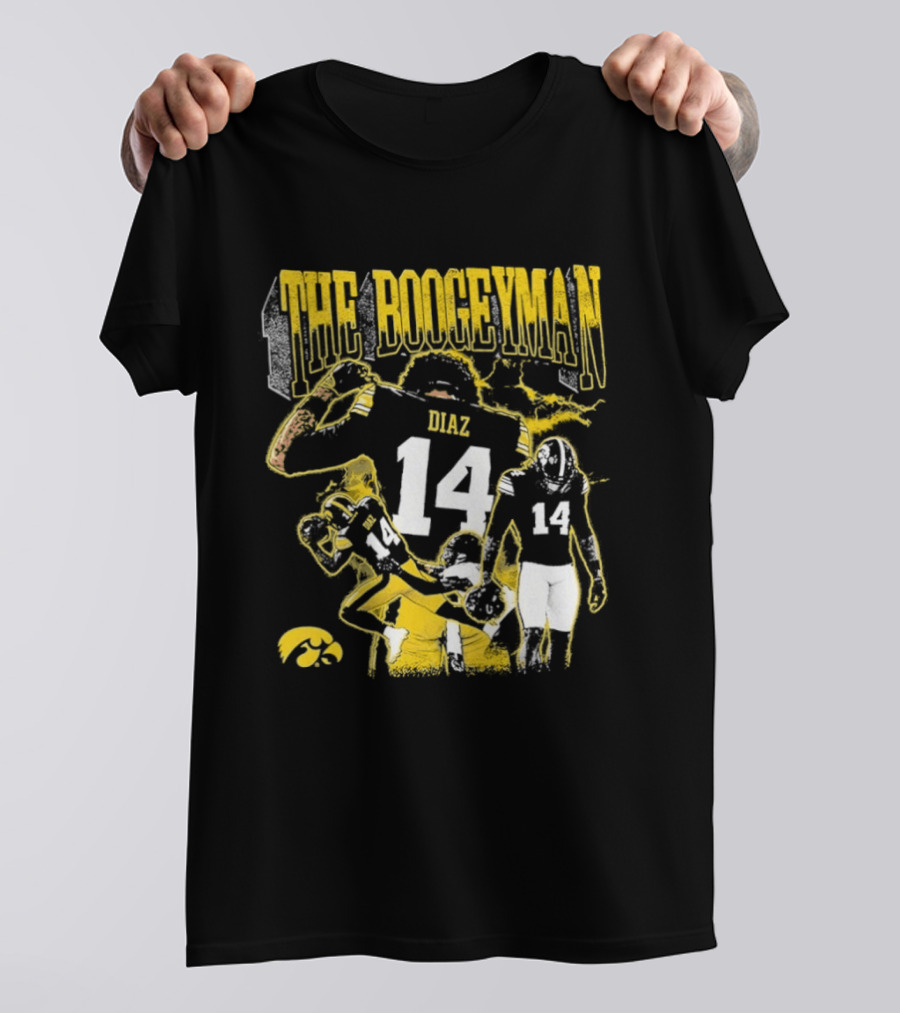 The Boogeyman Diaz No 14 Iowa Hawkeyes Football T-Shirt