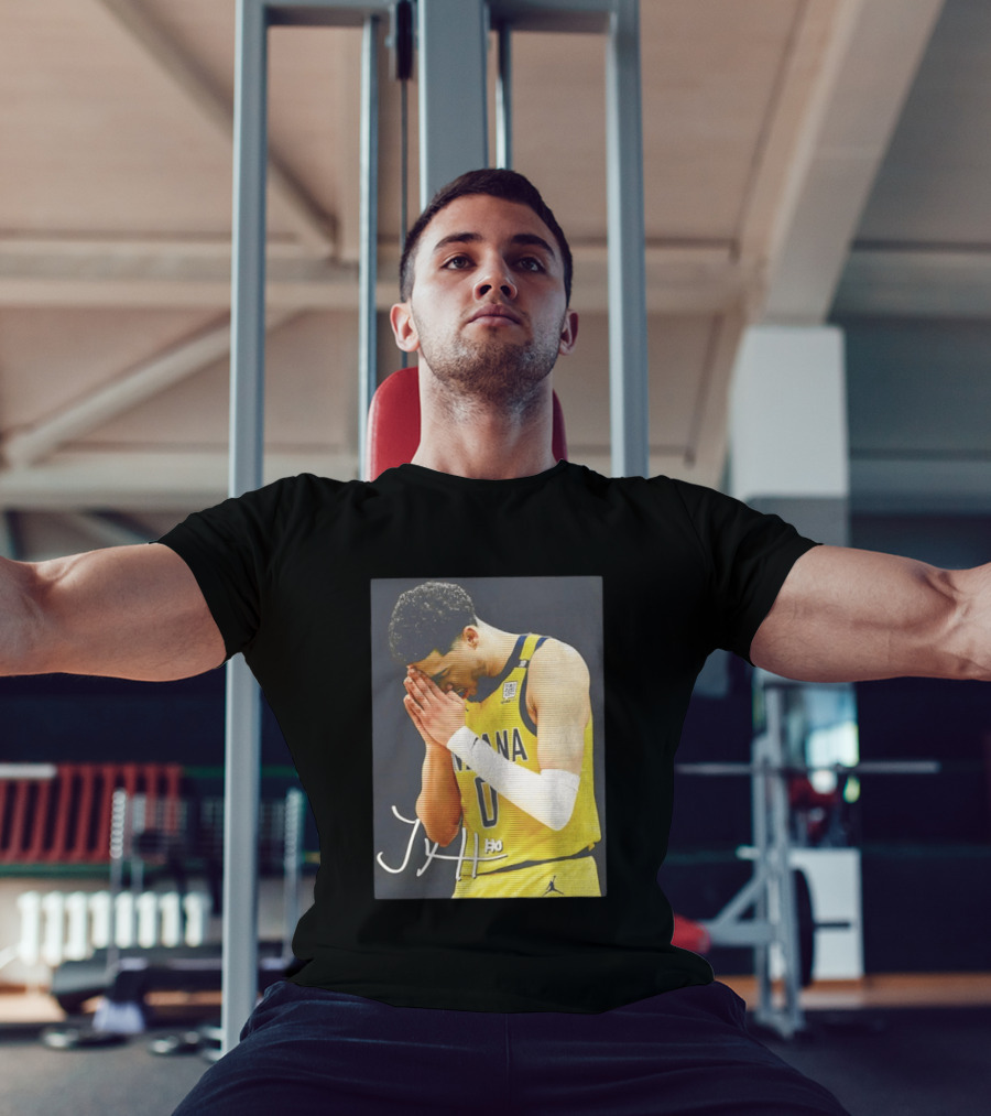 Tyrese Haliburton Indiana Pacers Praying NBA 0 JH Signature T-Shirt