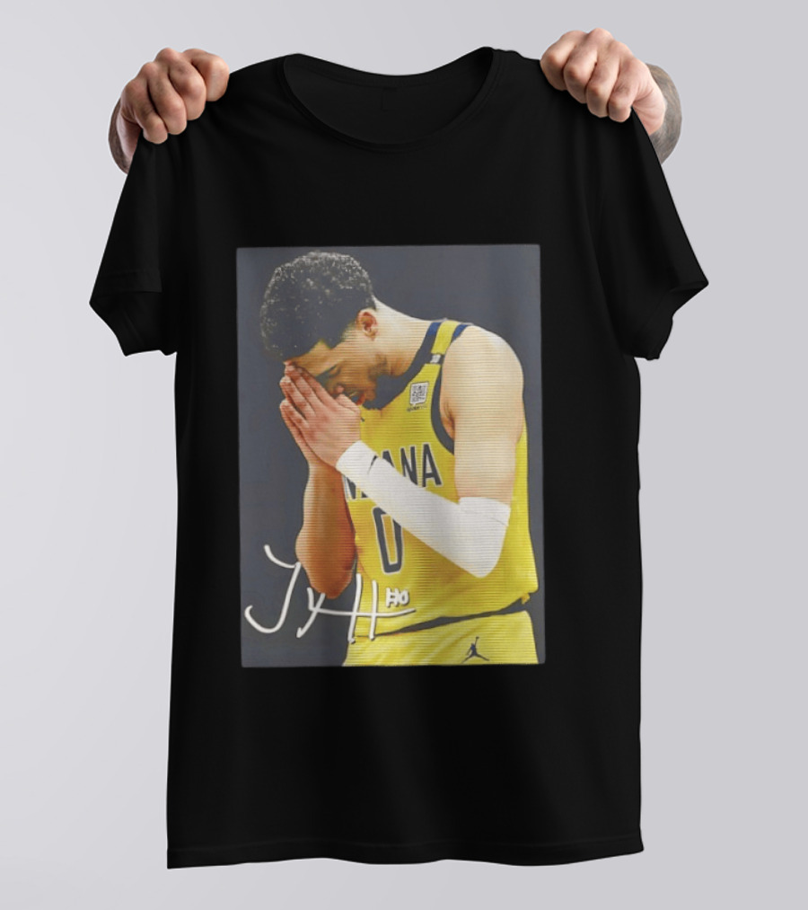 Tyrese Haliburton Indiana Pacers Praying NBA 0 JH Signature T-Shirt