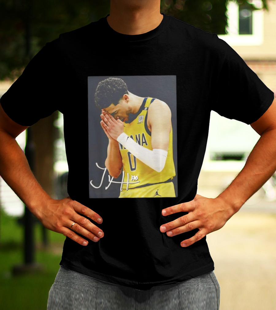 Tyrese Haliburton Indiana Pacers Praying NBA 0 JH Signature T-Shirt