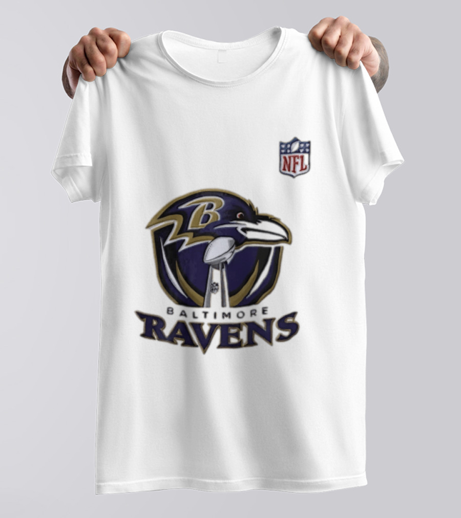 Baltimore Ravens Lamar Jackson 8 NFL Logo Ravens Football T-Shirt