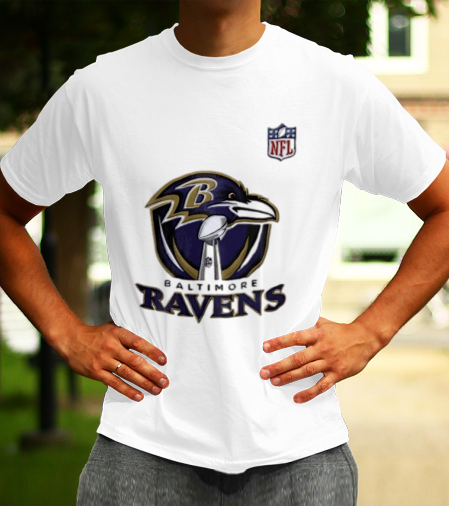 Baltimore Ravens Lamar Jackson 8 NFL Logo Ravens Football T-Shirt