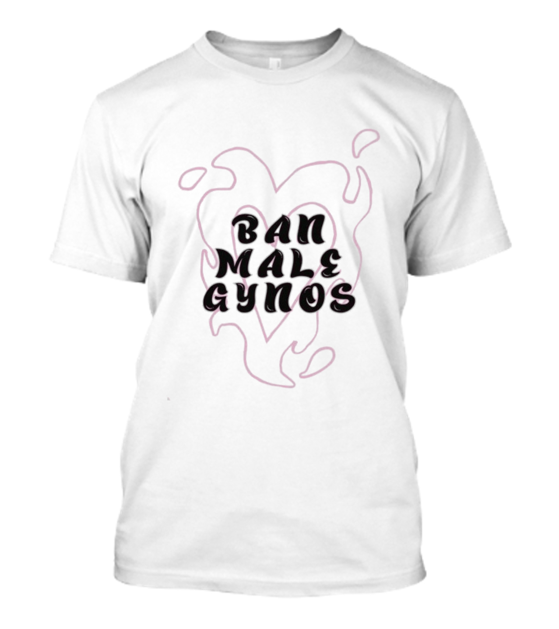 Ban Male Gynos Heart Shape Flame T-Shirt