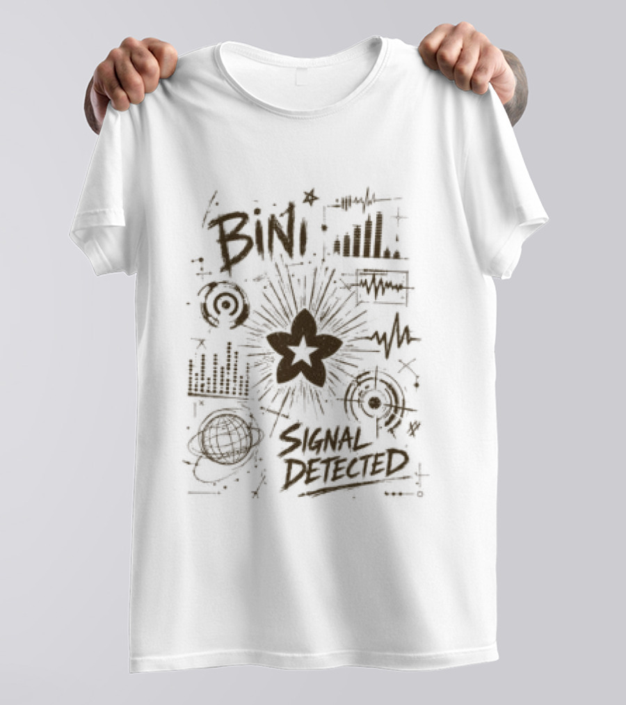 Bini Signals Detected Scribble Starburst And Waveforms T-Shirt