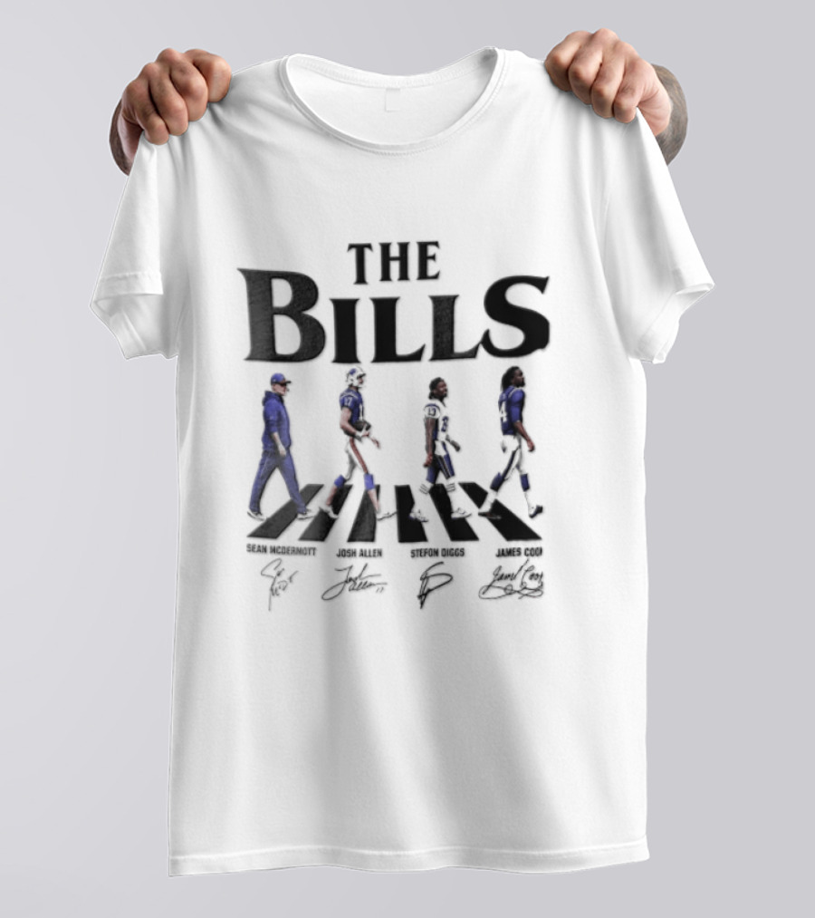 The Bills Sean McDermott Josh Allen Stefon Diggs James Cook Abbey Road T-Shirt