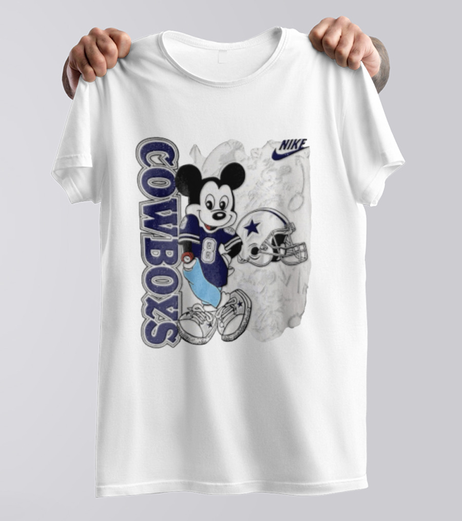 Cowboys Mickey Mouse 8 Football Jersey Cartoon Nike T-Shirt