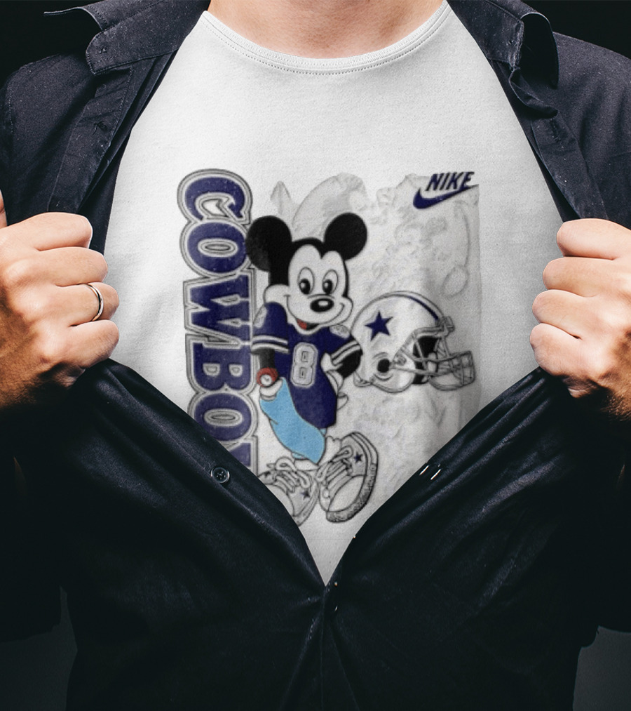 Cowboys Mickey Mouse 8 Football Jersey Cartoon Nike T-Shirt