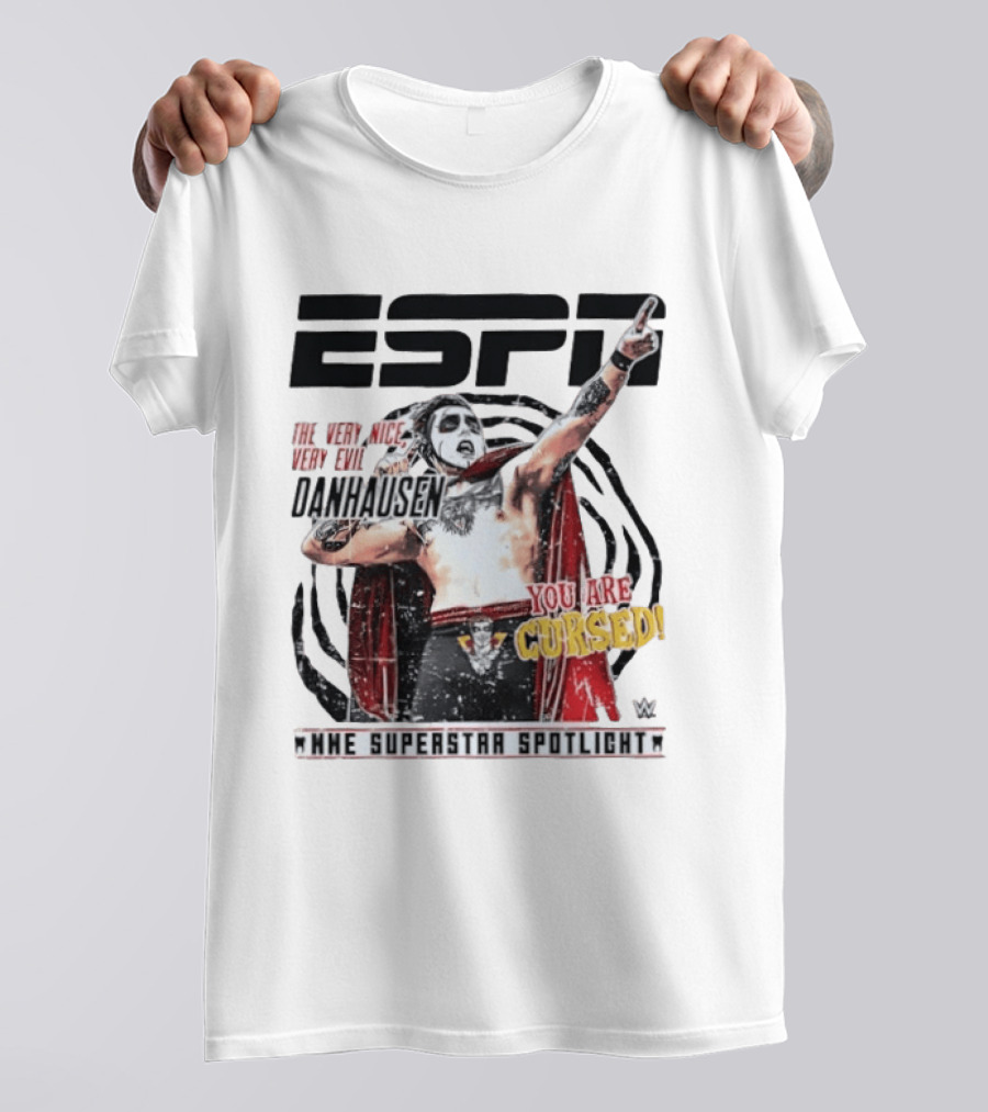 ESPN Danhausen WWE Superstar Spotlight You Are Cursed Very Nice Very Evil T-Shirt