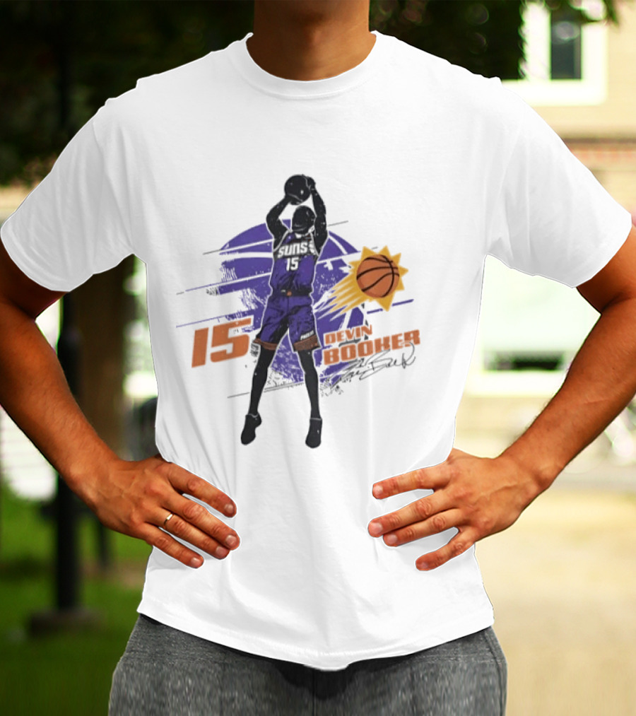 Devin Booker Phoenix Suns Basketball 2026 Number 15 Jumper T-Shirt