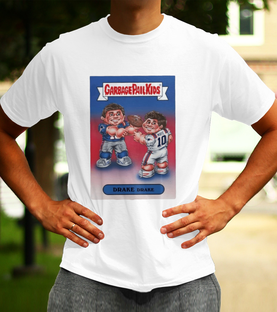 Garbage Pail Kids Drake Maye New England Patriots 10 T-Shirt
