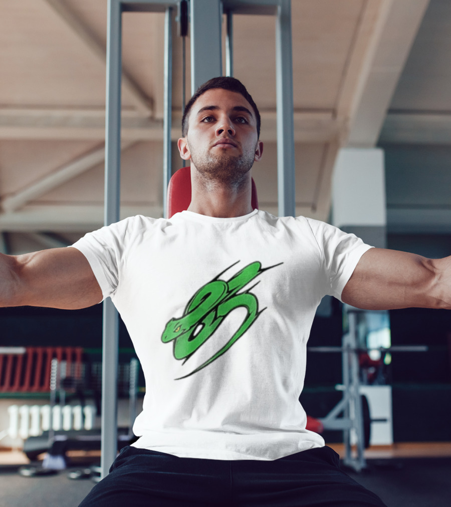 Green Snake Shaped Number Five Serpent T-Shirt