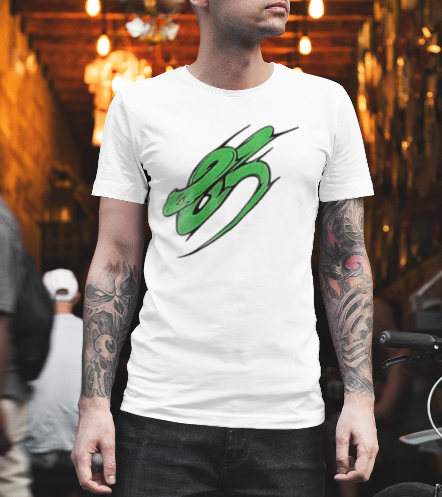 Green Snake Shaped Number Five Serpent T-Shirt