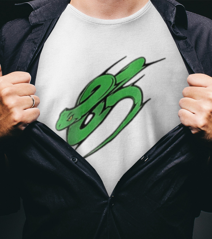 Green Snake Shaped Number Five Serpent T-Shirt